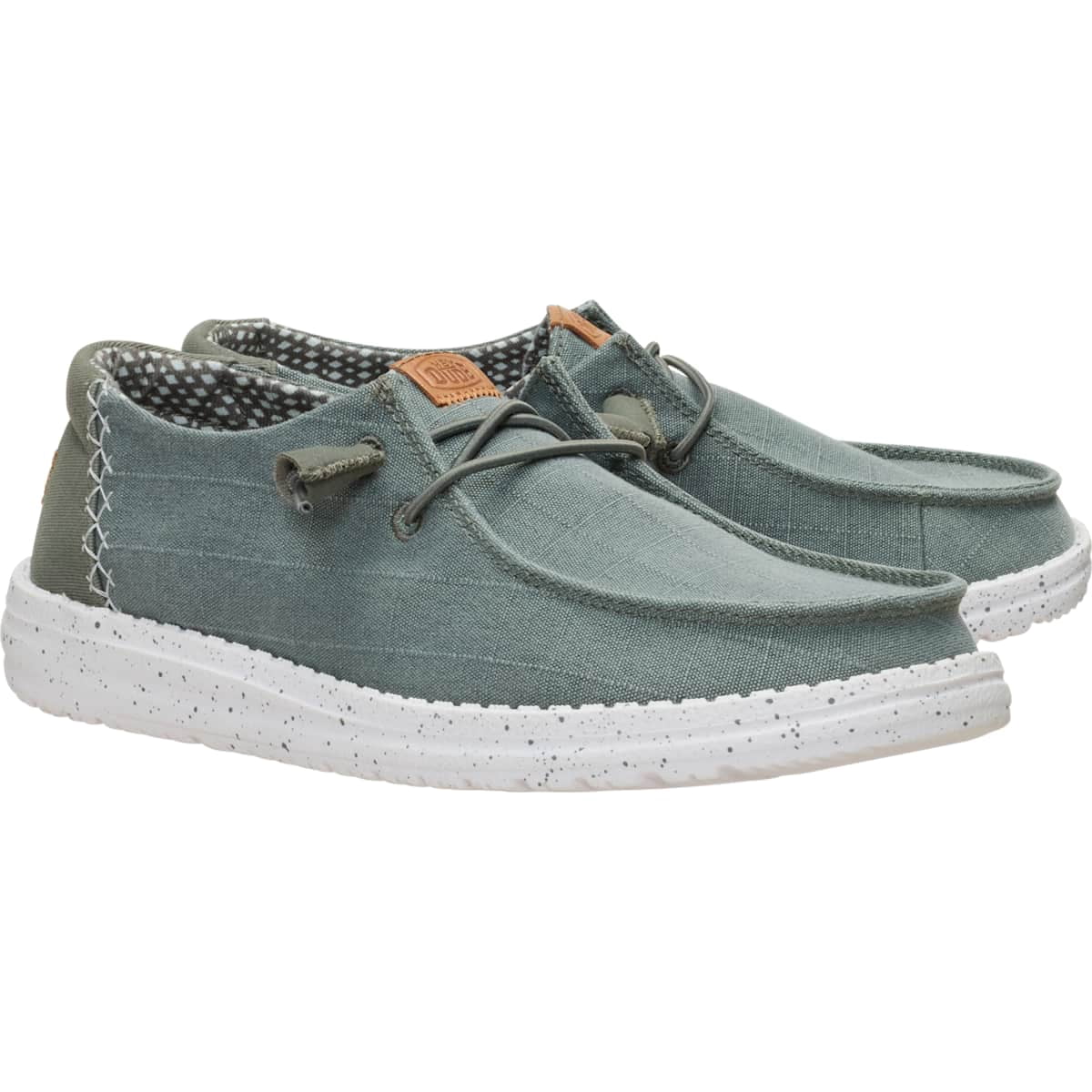 HEYDUDE Women Wendy Chambray Grid, Pale Pink, 11