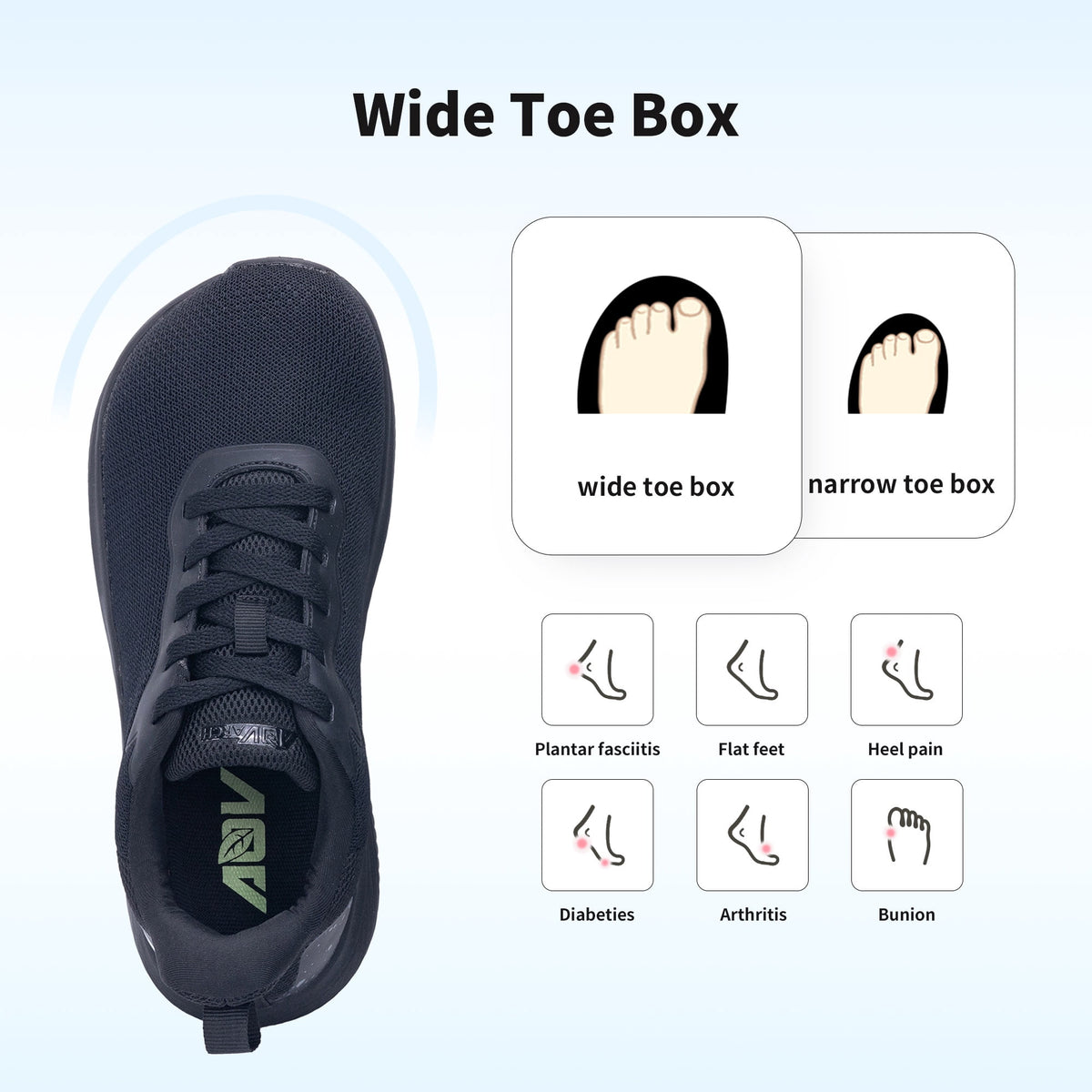 FefiYo Plantar Fasciitis Walking Sneakers, Wide Toe Box with Arch and Orthotic Support Grey US 10