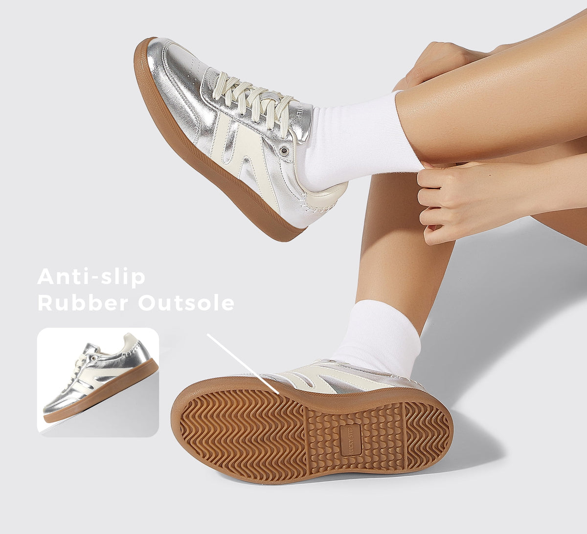 LUCKY STEP Womens Classic Retro Gum Sole Fashion Sneakers Anti Slip Casual Shoes,Dark Brown
