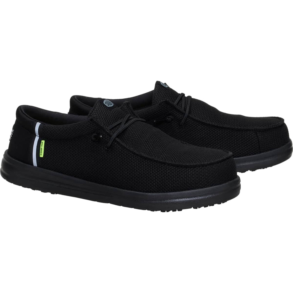 HEYDUDE Men Wally Work Comp Toe Wide, Black, 10