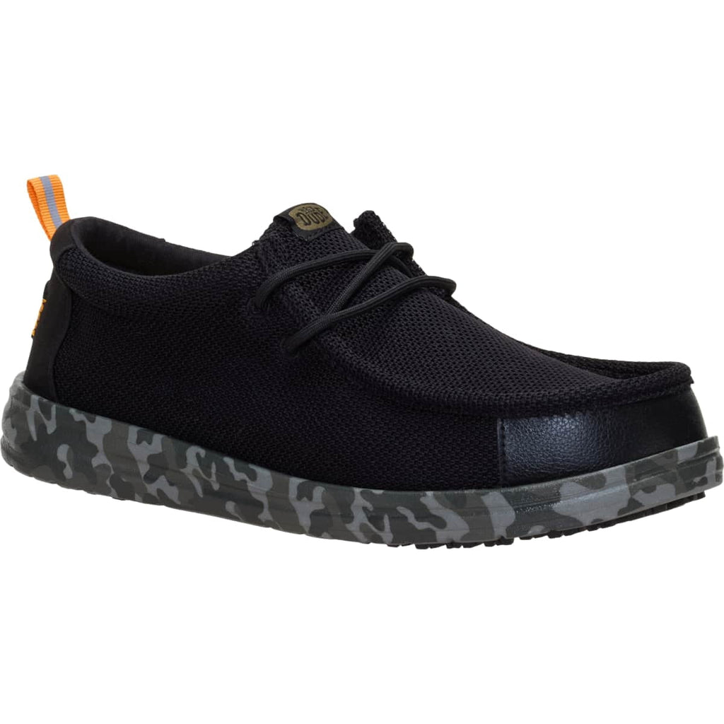 HEYDUDE Men Wally Work CE Slip Resistant, Black Mesh, 13