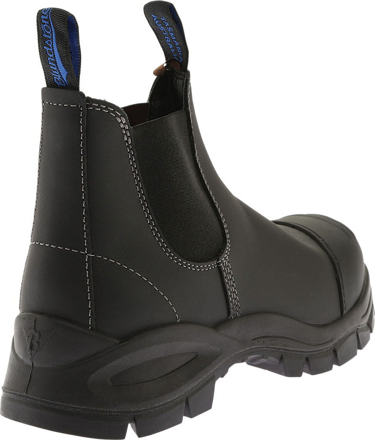 Blundstone Steel Toe Slip-On Elastic Side Boots, Kick Guard, Black, US size 9.5