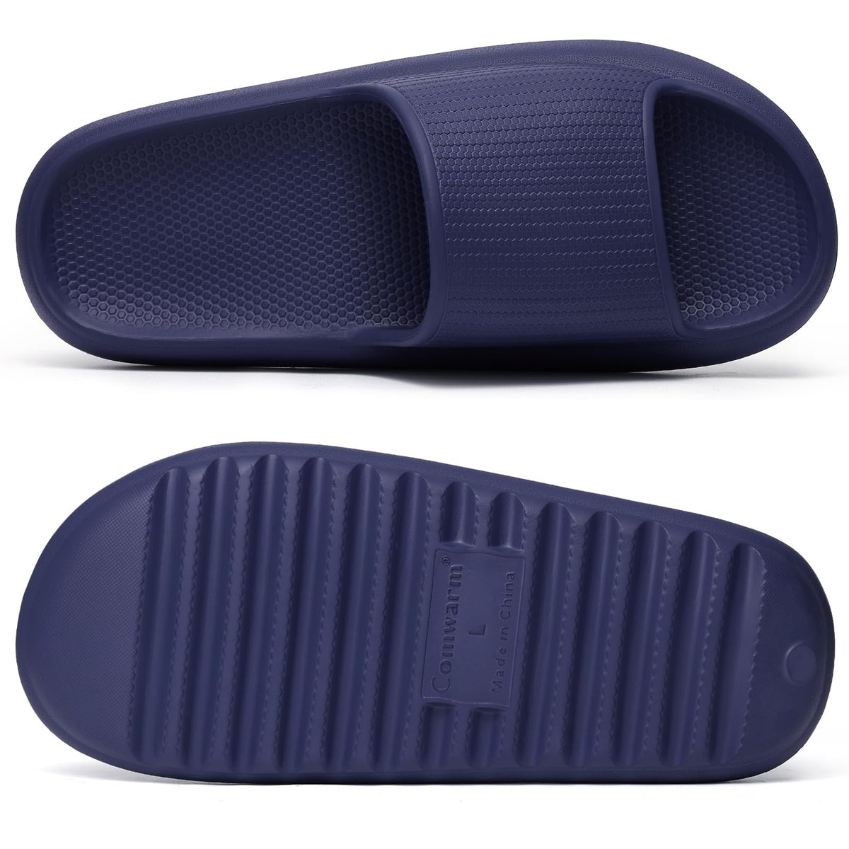 Litfun Cloud Slide Sandals for Women Men Summer Shower Shoes Soft Pillow Slippers Arch Support Beach Slides, Black