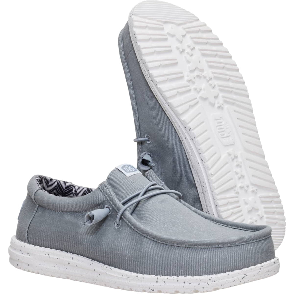 HEYDUDE Men Wally Stretch Canvas, Black/White, 9
