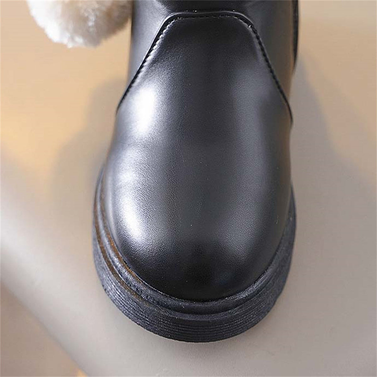 BXJX Girls Ankle Boots, Fleece Lined Warm Side Zipper Soft Sole Winter Shoots Khaki Size 11 Little Kids