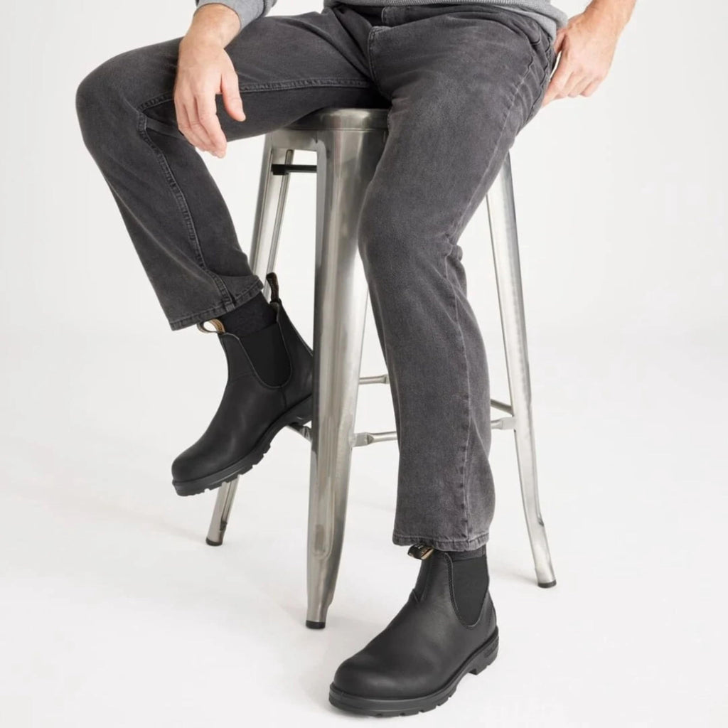 Blundstone 587 Unisex Classic Series Chelsea Boot for Men and Women with Shock Absorption and Premium Water Resistant Leather, Rustic Black, 8 US Men / 10 US Women / 7 AU - AUTHORIZED DEALER