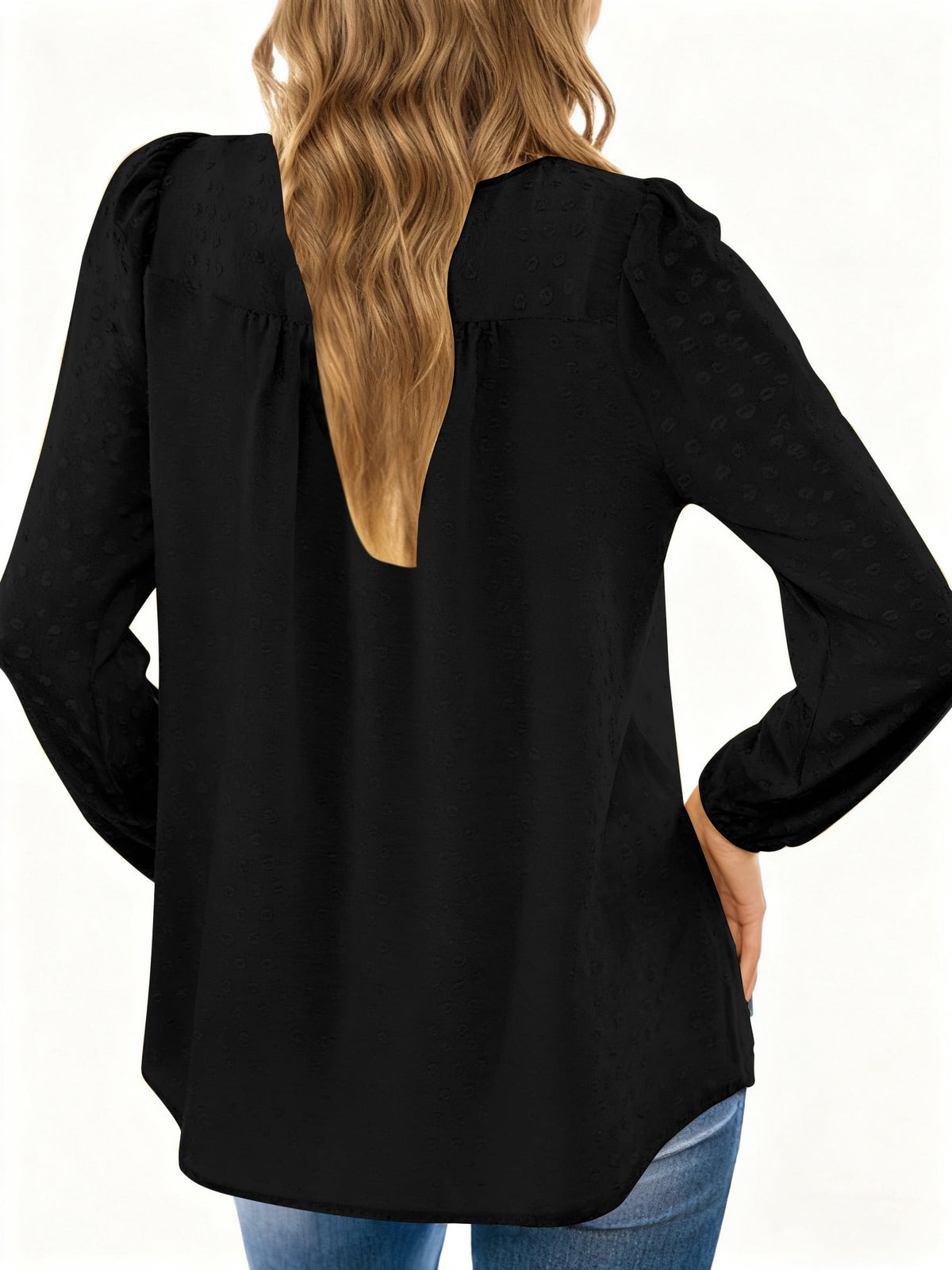 UVN Fall Shirts for Women Long Sleeve Blouses Ladies Crewneck Lace Crochet Tops Dressy Chiffon Blouses