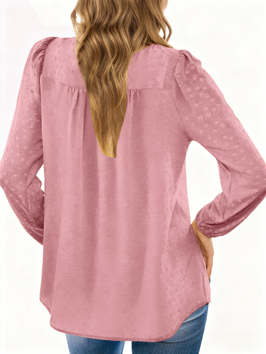 UVN Fall Shirts for Women Long Sleeve Blouses Ladies Crewneck Lace Crochet Tops Dressy Chiffon Blouses