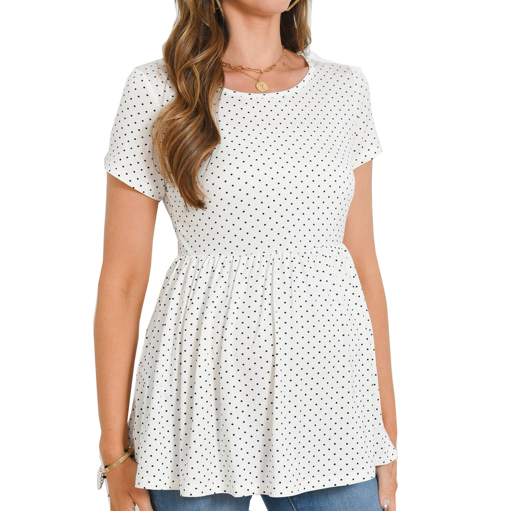 Bearsland Women's Short Sleeve Maternity Shirts Tops Pregnancy Clothes 3-Pack