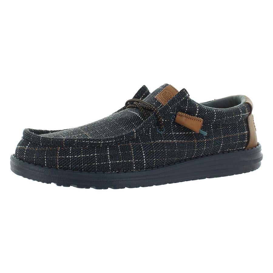 Hey Dude Wally Plaid Mens Shoes Size 8, Color: Navy