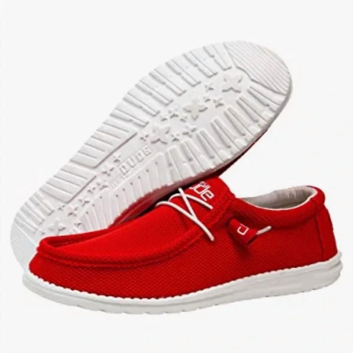 Hey Dude Wally Sox Flame Red Shoes