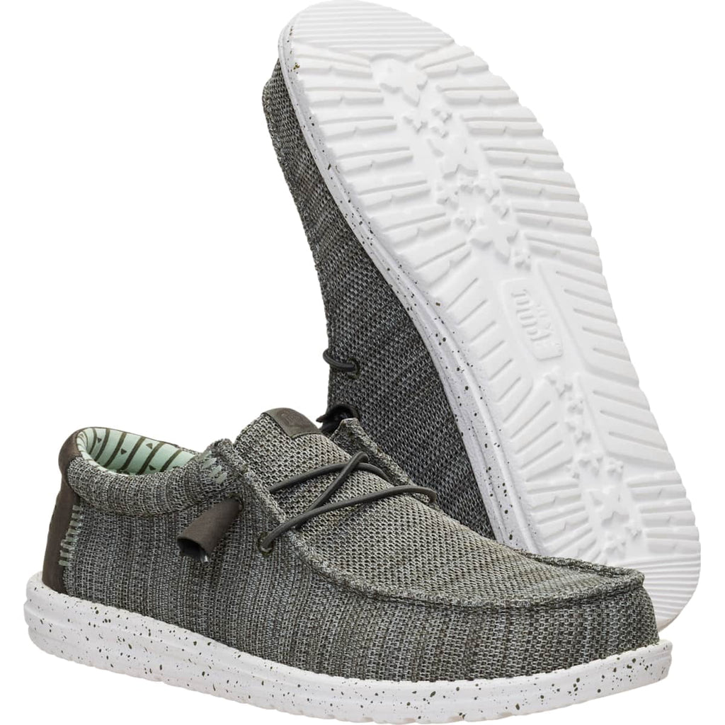 HEYDUDE Wally Stretch Sox, Granite Grey/Black, 10