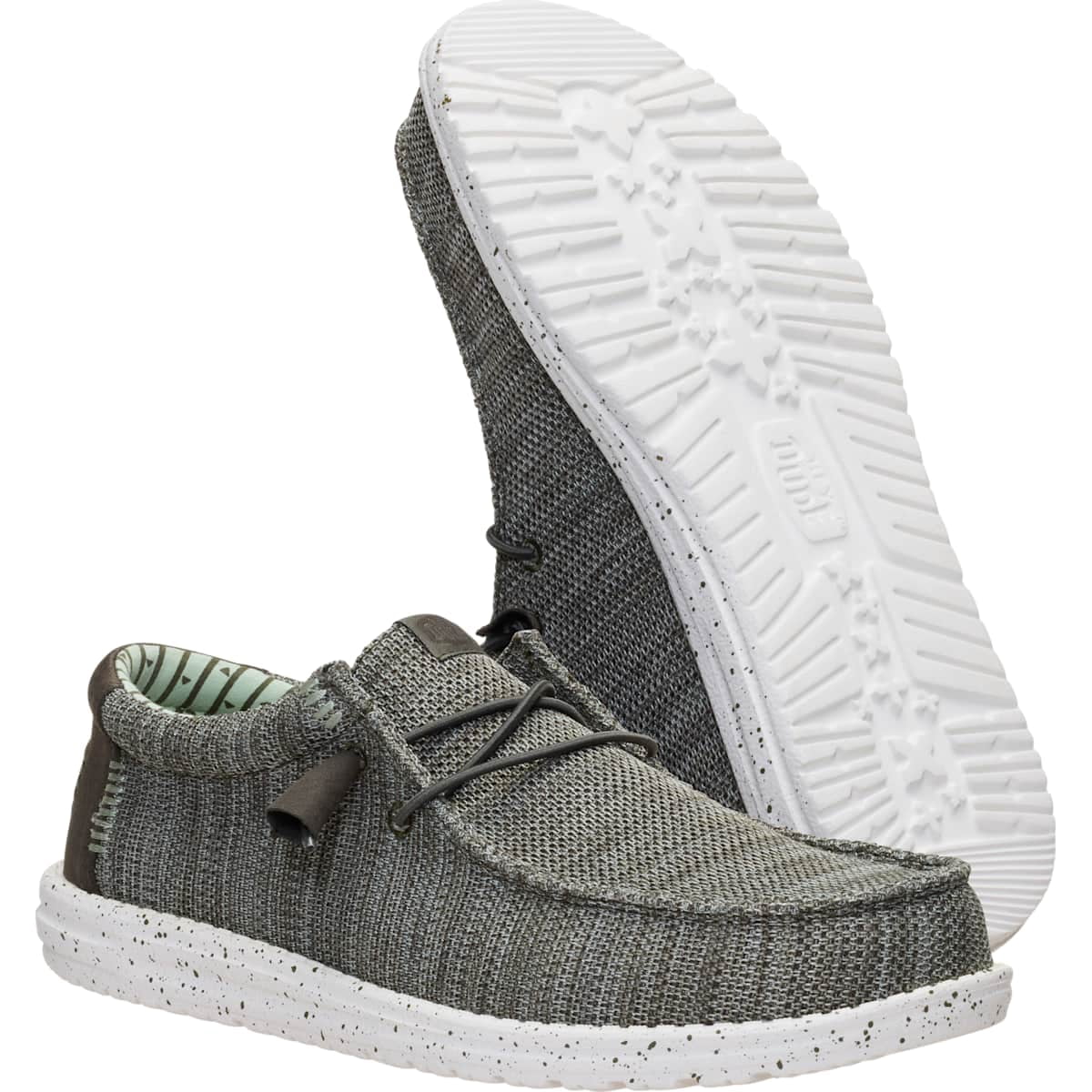 HEYDUDE Wally Stretch Sox, Granite Grey/Black, 11
