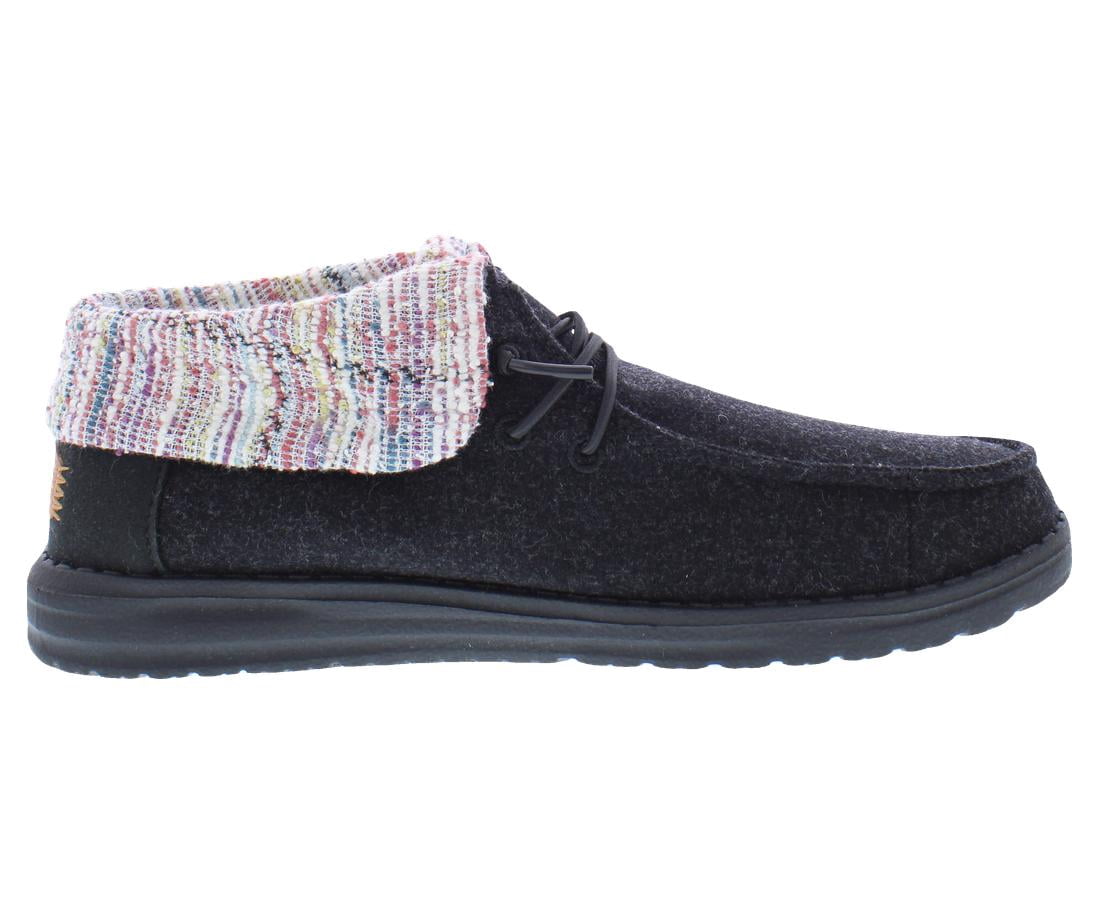 Hey Dude Wendy Fold Youth Felted Cozy Black Size 5 Girl's Loafers Girl's Slip On Shoes Comfortable & Light Weight