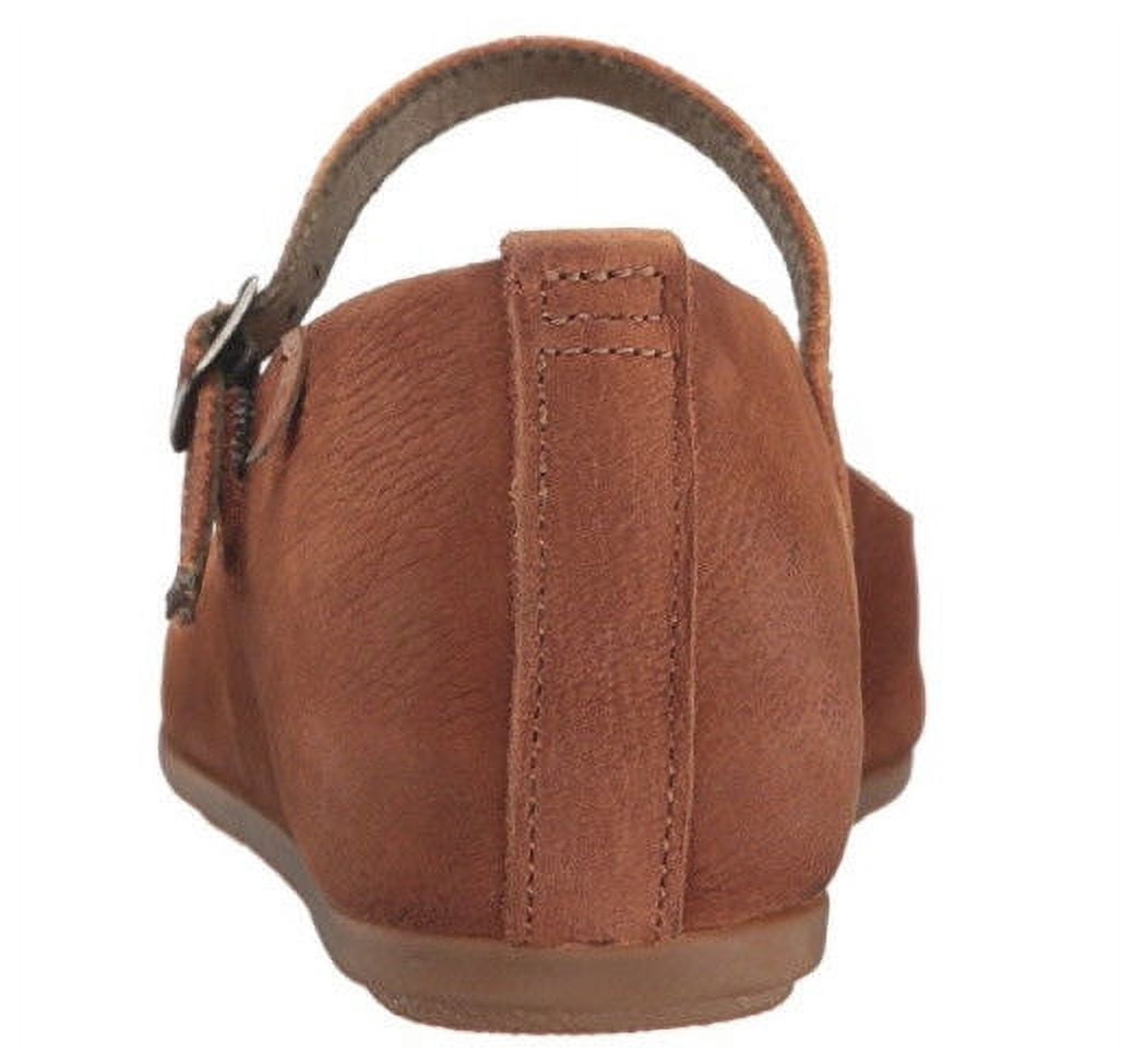 El Naturalista Women's Stella ND58 Mary Jane Flat Wood Brown Leather 36 EU 6 US