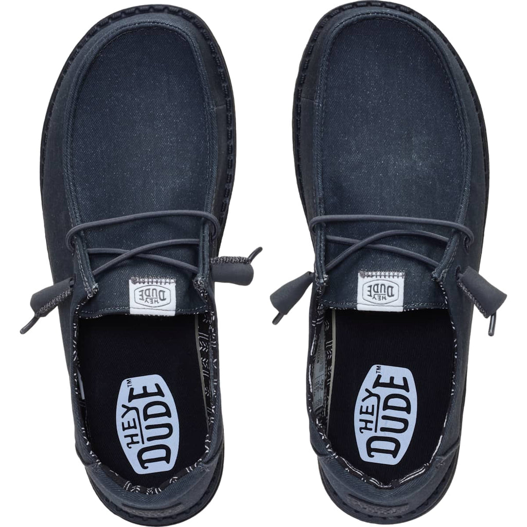 HEYDUDE Women Wendy Stretch Canvas Wide, Black, 8
