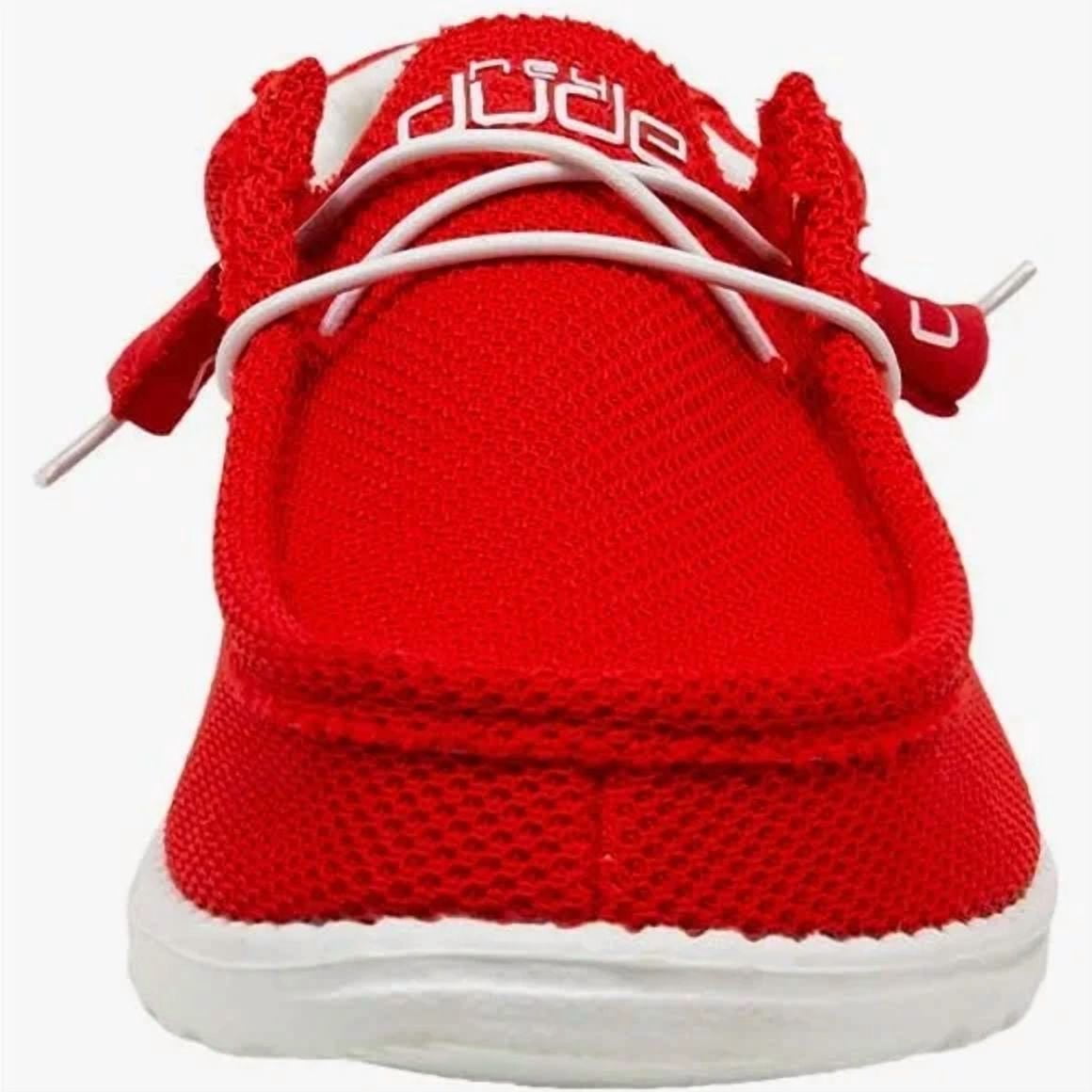 Hey Dude Wally Sox Flame Red Shoes