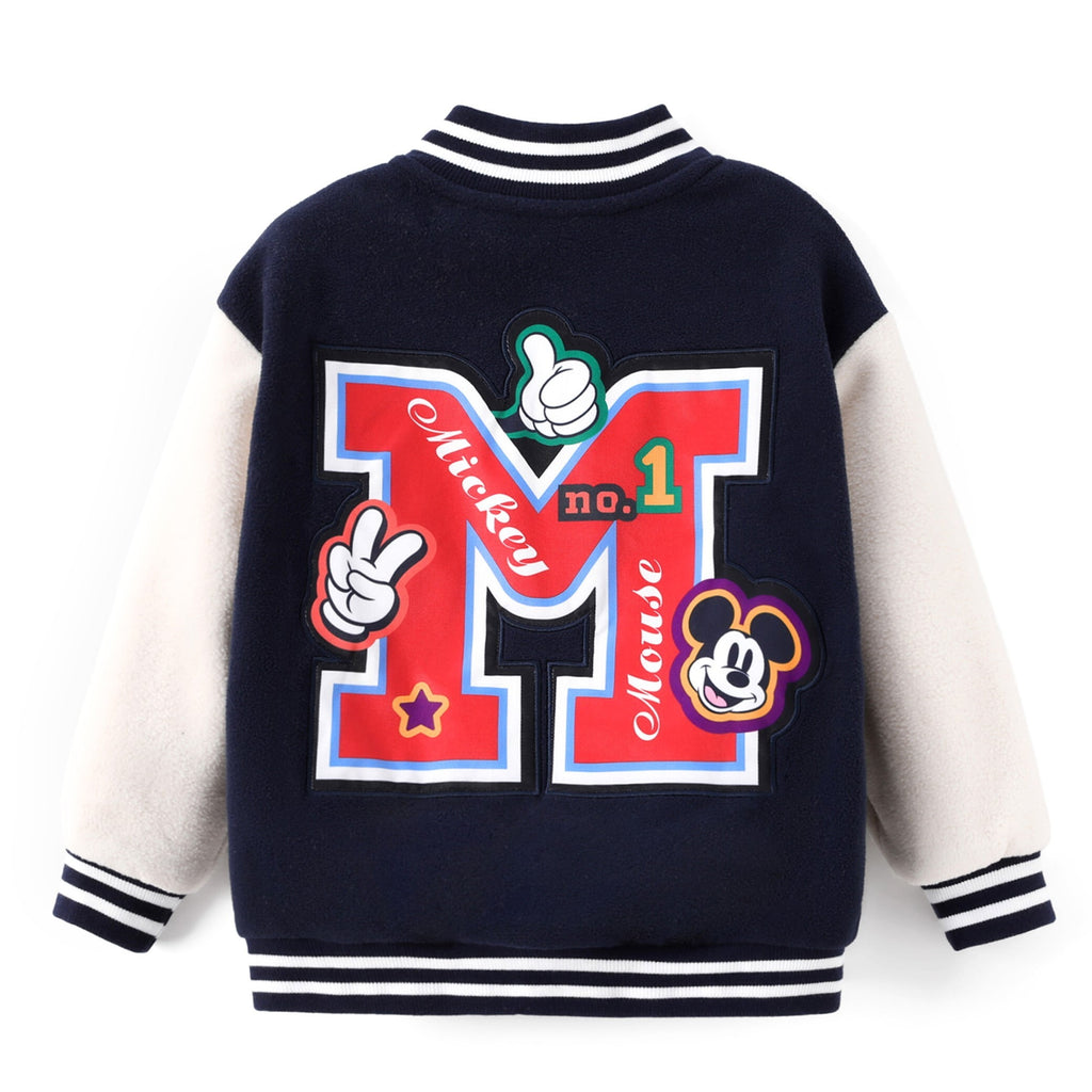 Disney Girls Bomber Jacket Minnie Mouse Colorblock Varsity Lightweight Sweatshirts Gift Fall Spring Sizes 3-10