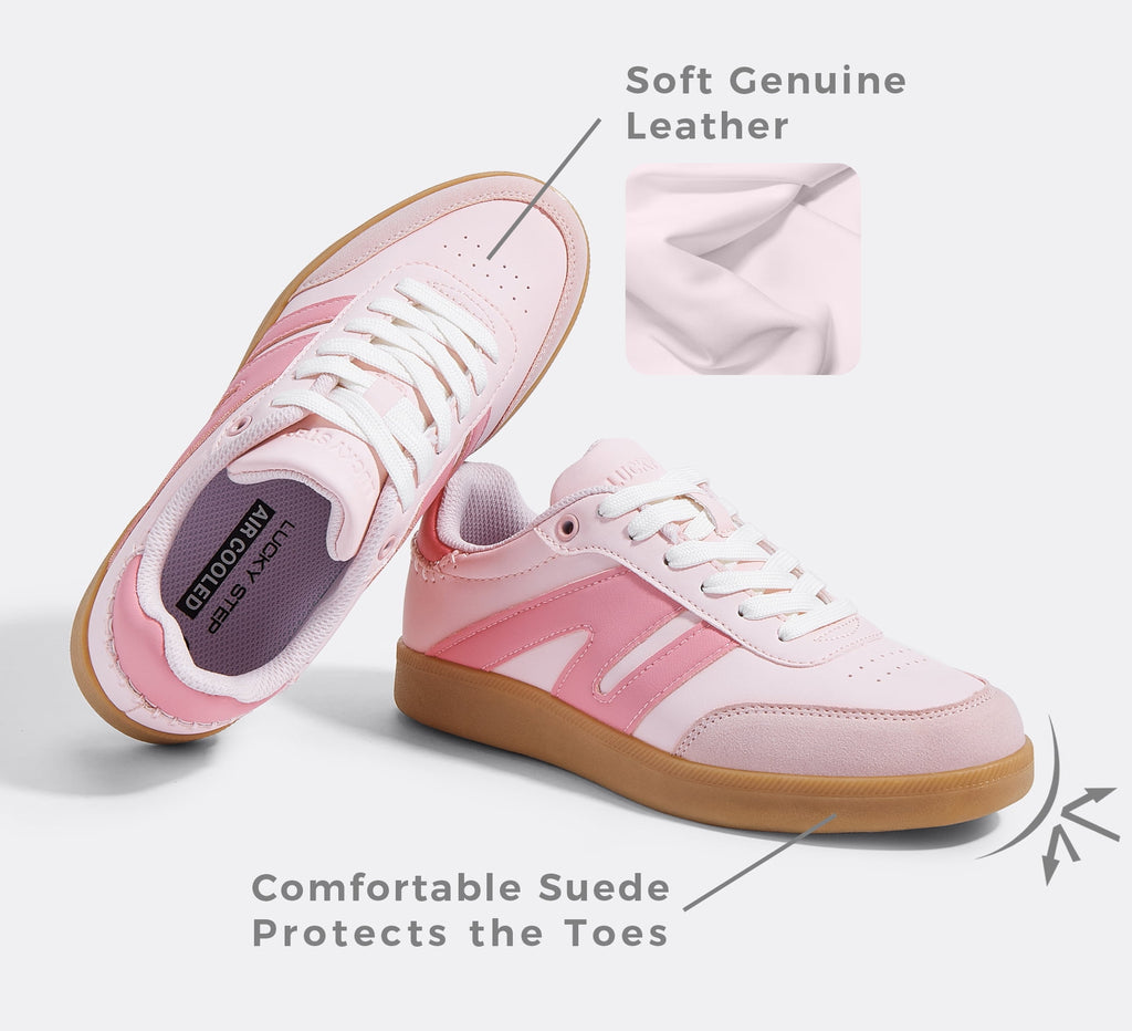 LUCKY STEP Womens Classic Retro Gum Sole Fashion Sneakers Anti Slip Casual Shoes,Dark Brown
