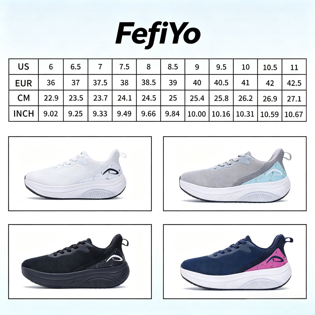 FefiYo Plantar Fasciitis Walking Sneakers, Wide Toe Box with Arch and Orthotic Support Grey US 10