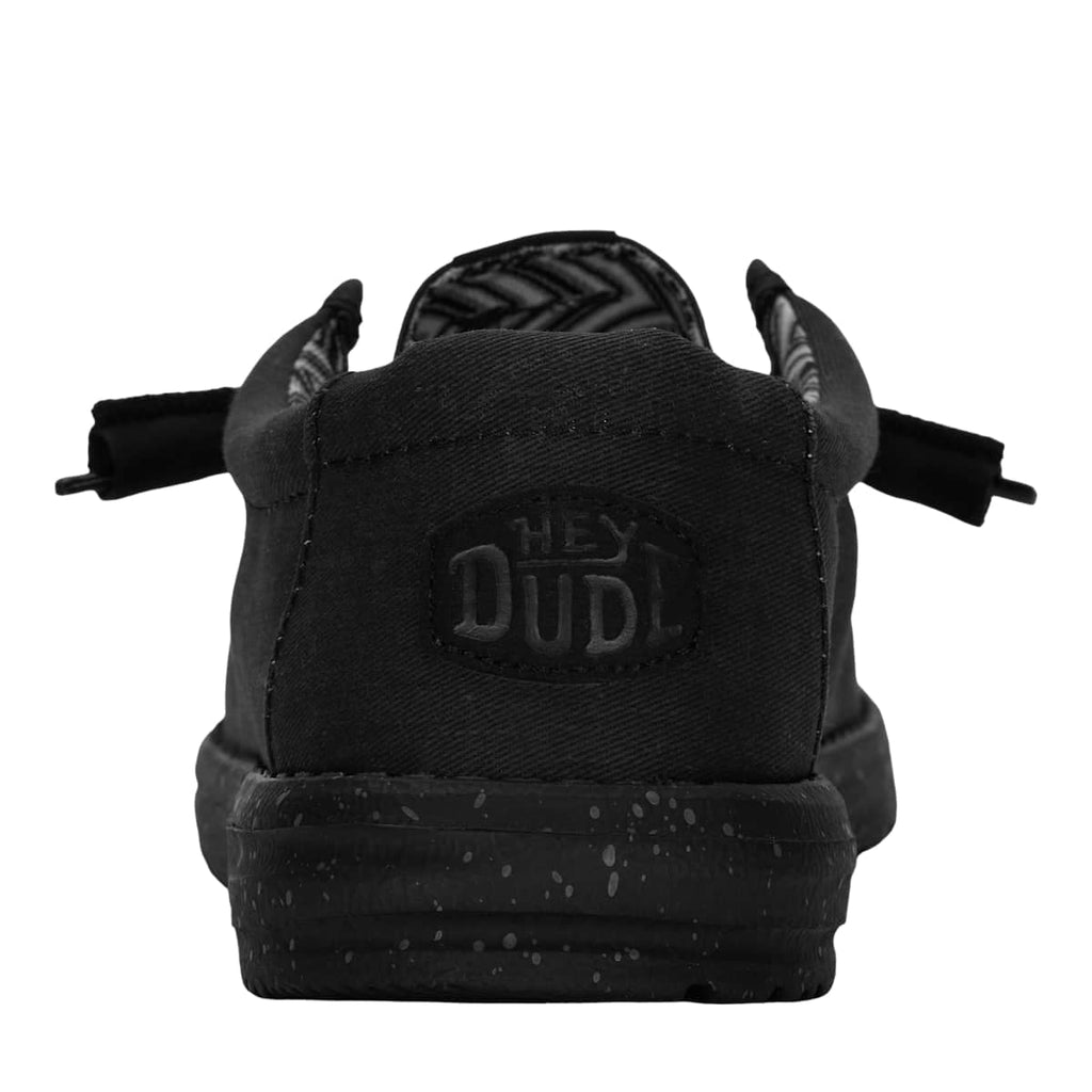 HEYDUDE Men Wally Stretch Canvas, Black/White, 9