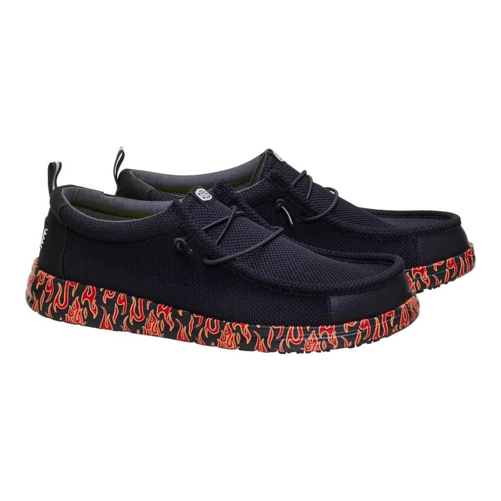 HEYDUDE Men Wally Work CE Slip Resistant, Black Mesh, 13