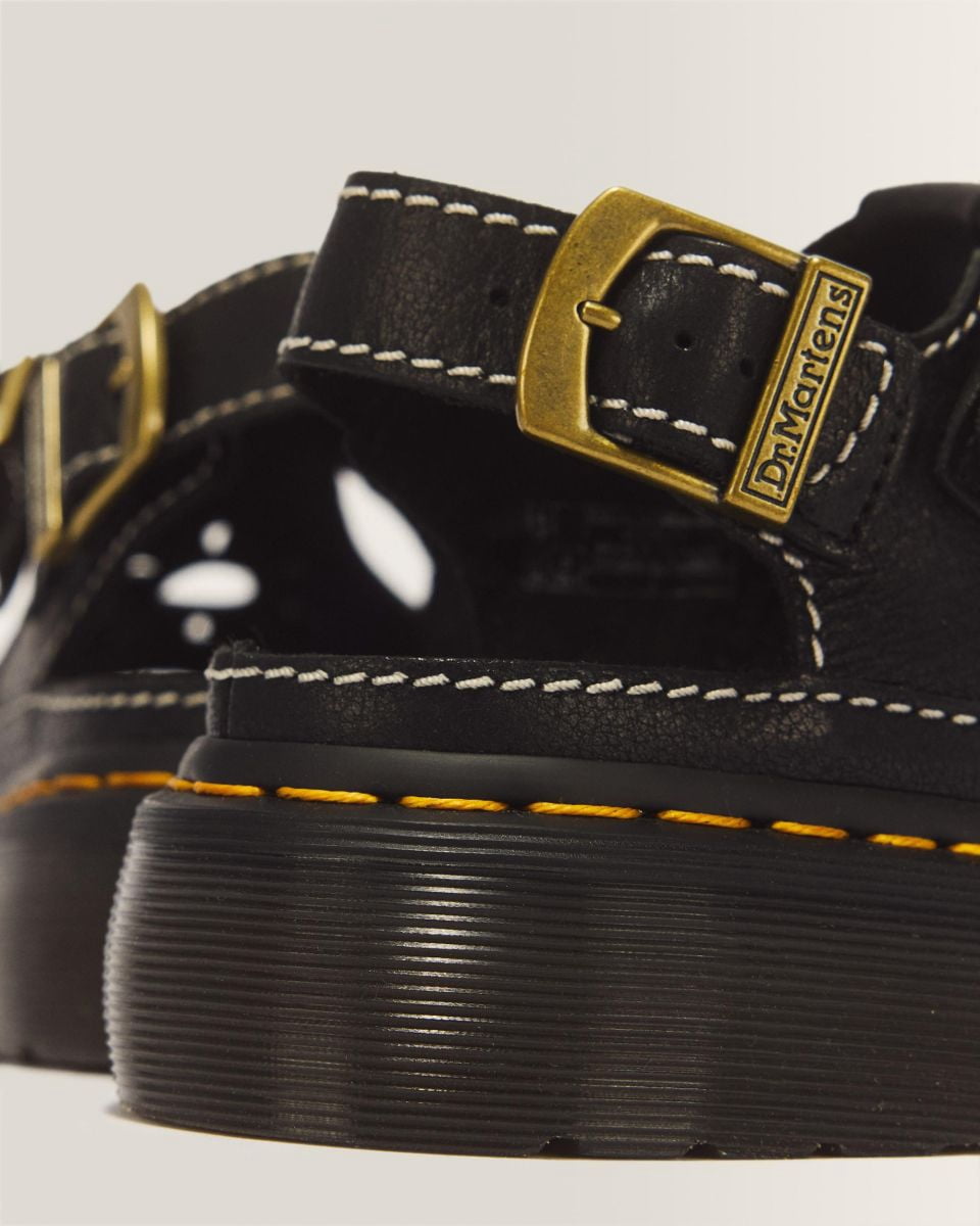 Dr Martens Women's Dunnet Flower Sandal Black AR Rogue Leather - 40526001