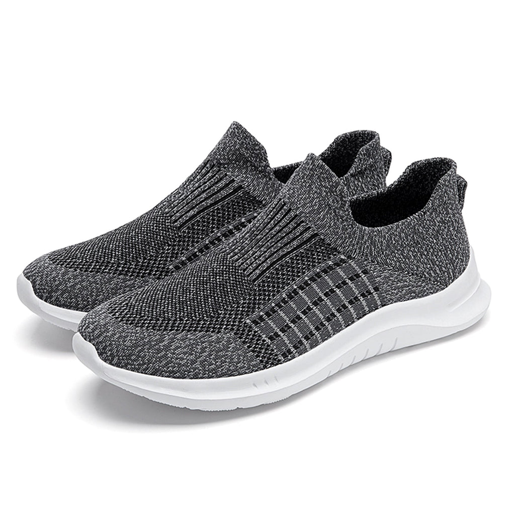 Yindaity Mens Sneakers Works Men’s Knit Slip-On Sneakers Grey,10