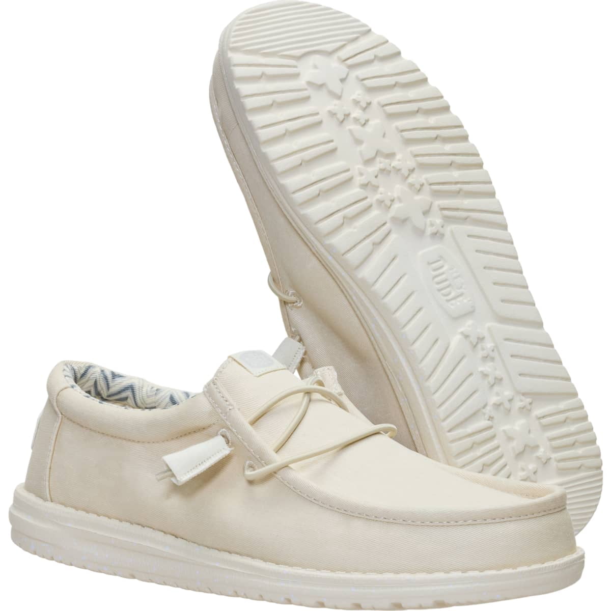 HEYDUDE Men Wally Stretch Canvas, Black/White, 9