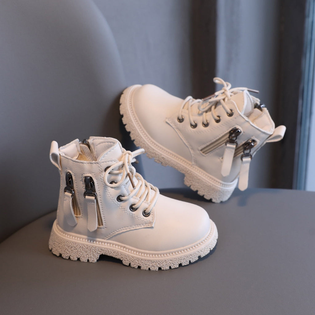 Kids' $10 Under Kids Ankle Boots Boys Girls Side Zipper Lace Up Work Boots Boots Save Big