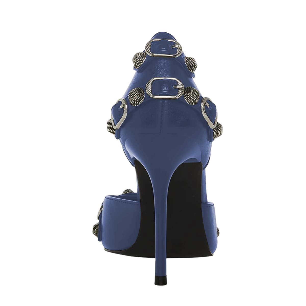 XYD Women Fashion Stiletto High Heels D'Orsay Pumps Closed Pointed Toe Studs Buckles Night Club Party Shoes Size 9 Purple
