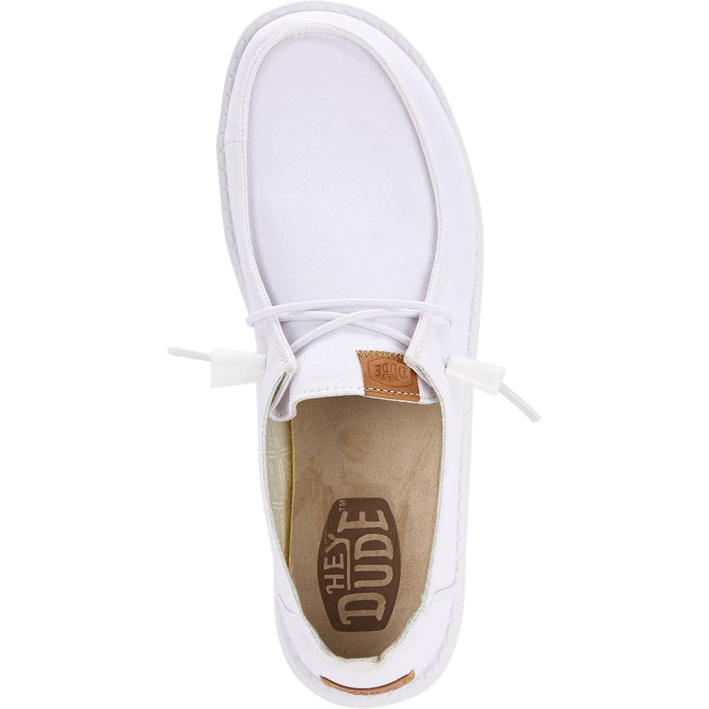 HEYDUDE Women Wendy Stretch Canvas, White, 9
