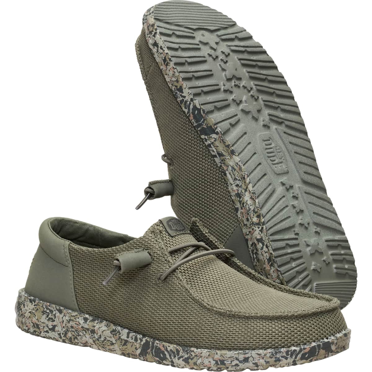 HEYDUDE Wendy Funk Mesh Field Camo, Dark Olive, 9