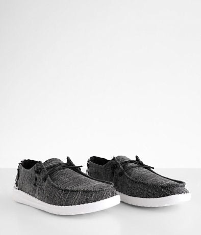 Hey Dude Wendy Linen Leopard Black Grey Shoes