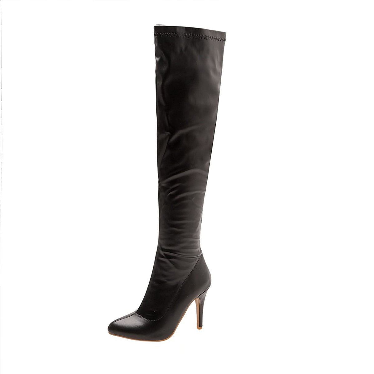 hopeusnice Women's Over The Knee Boots Pointed Toe High Heel Stilettos Boots Thigh High Boots Elegant Party Dress Boots Chunky Heel Fall Winter Shoes Blue 35