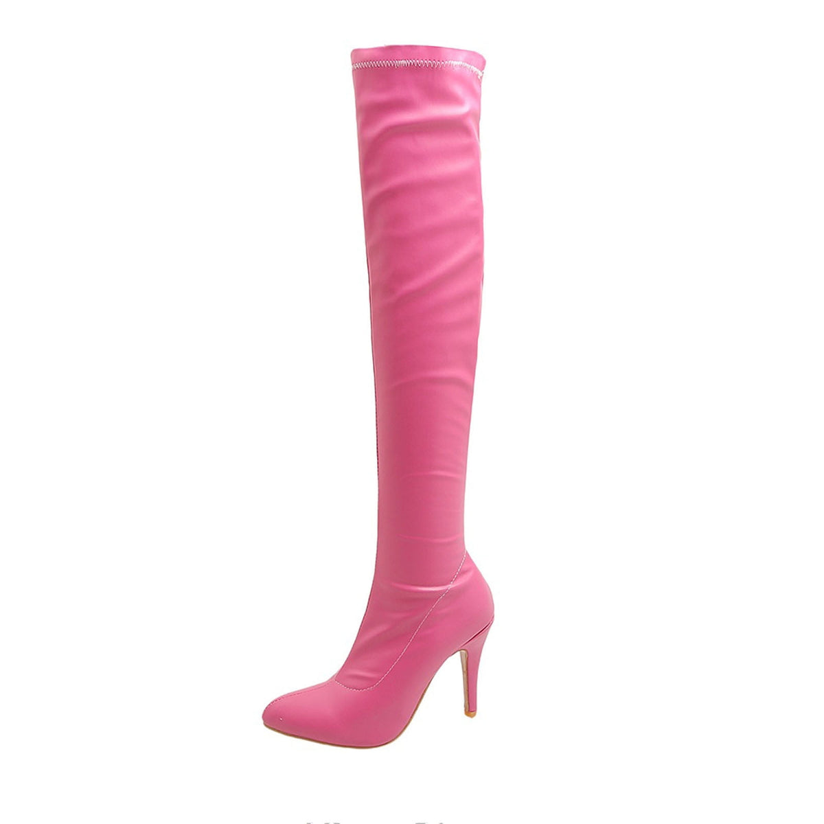 hopeusnice Women's Over The Knee Boots Pointed Toe High Heel Stilettos Boots Thigh High Boots Elegant Party Dress Boots Chunky Heel Fall Winter Shoes Blue 35