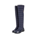 hopeusnice Women's Knee High Boots Winter Warm Snow Boots Padded Quilted Waterproof Boots Buckle Decor Comfortable Shoes Blue 40