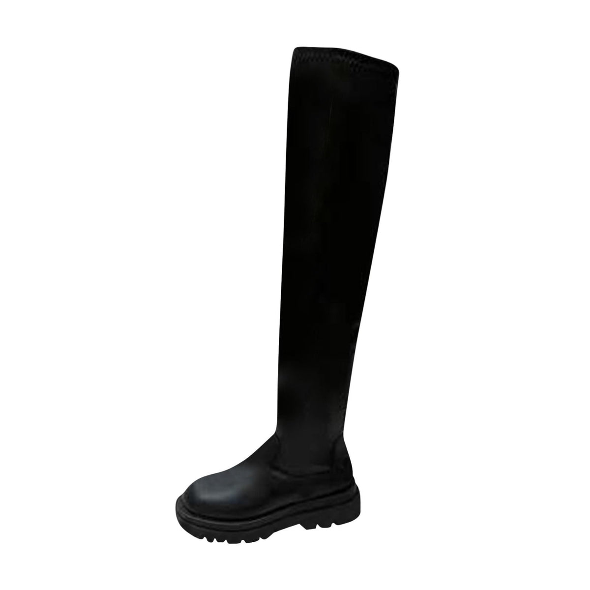 hopeusnice Women's Over The Knee Boots Chunky Heel Stretch Boots Winter Boots Knee High Boots Black 35